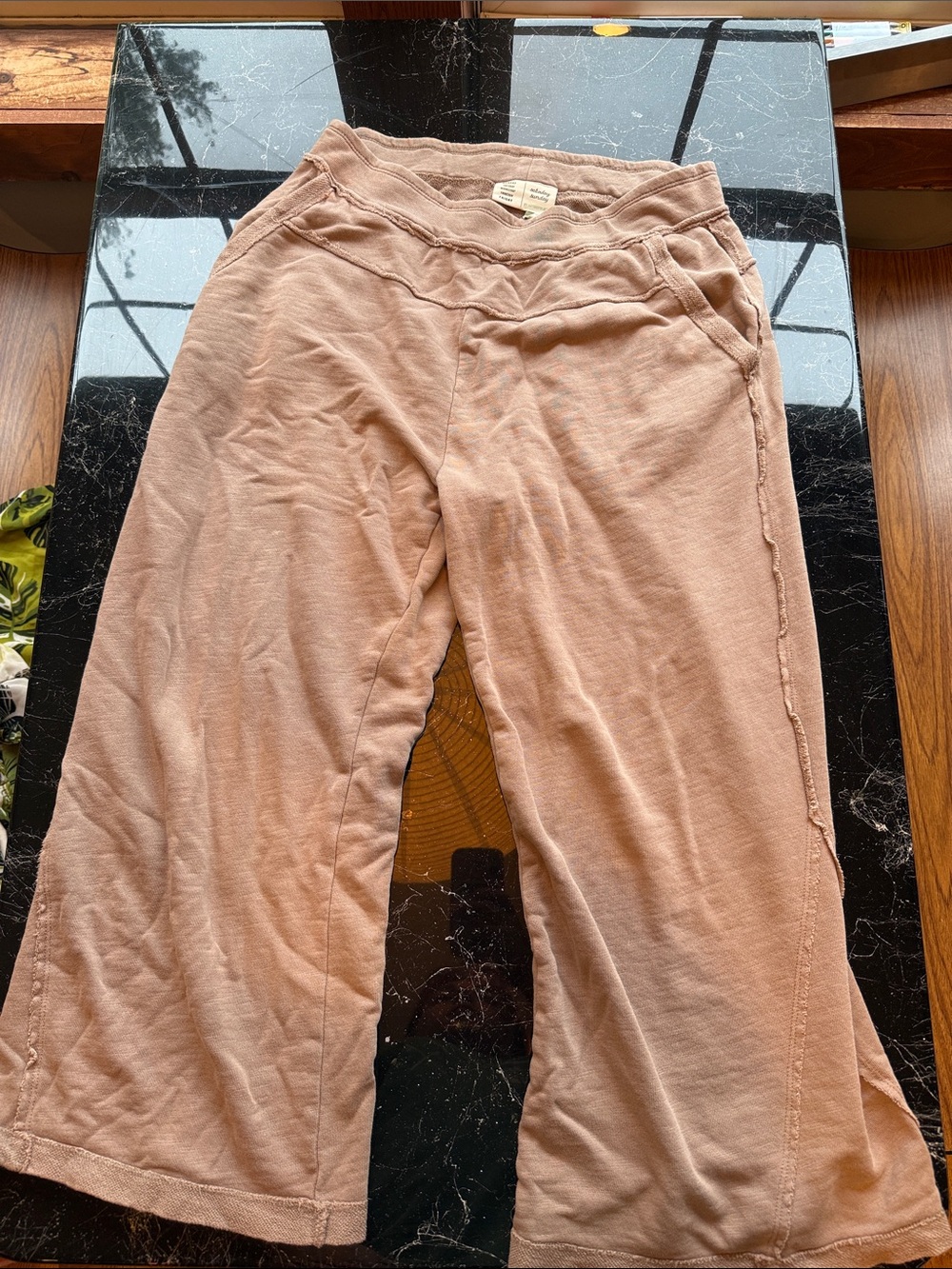 Women's beige Wide-Leg Lounge Joggers
